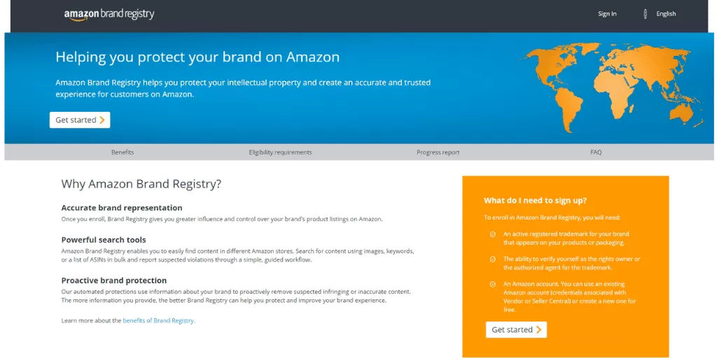 What is Amazon Brand Registry?  Amazon Brand Registry is Amazons' program for trademarked manufacturers & brands selling on Amazon through Amazon Seller Central allowing them to have greater control over and greater protection over their brands on Amazon.  Brand registry on Amazon protects brands intellectual property.  Benefits of Amazon Brand Registry include greater protection & identification of counterfeit and unauthorized sellers, access to powerful selling competitive advantages such as Enhanced Brand Content, placing videos on product listings, the Amazon Early Reviewer Program & much more.