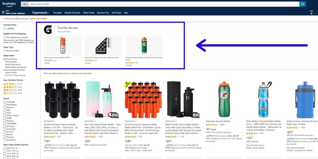 Amazon Sponsored Brands Ad Example - Amazon Advertising The Complete Guide - The Source Approach - Amazon Consultant and eCommerce Consultant