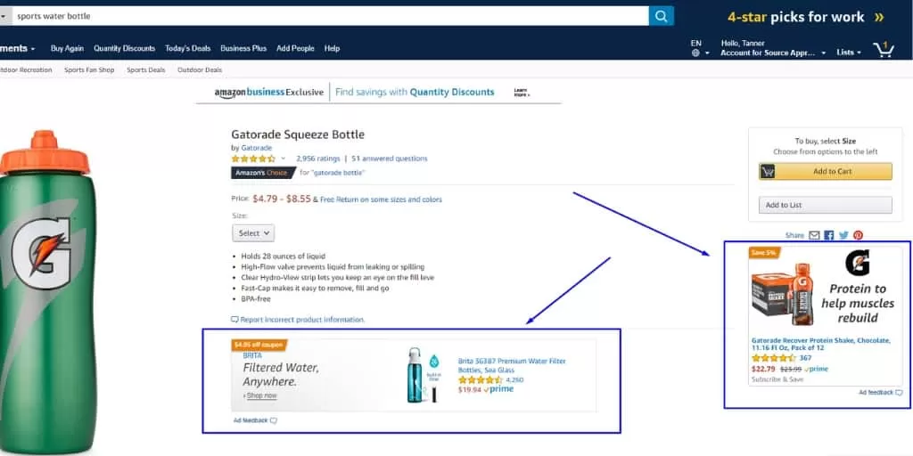 Amazon Sponsored Display Ad Example - Amazon Advertising The Complete Guide - The Source Approach - Amazon Consultant and eCommerce Consultant