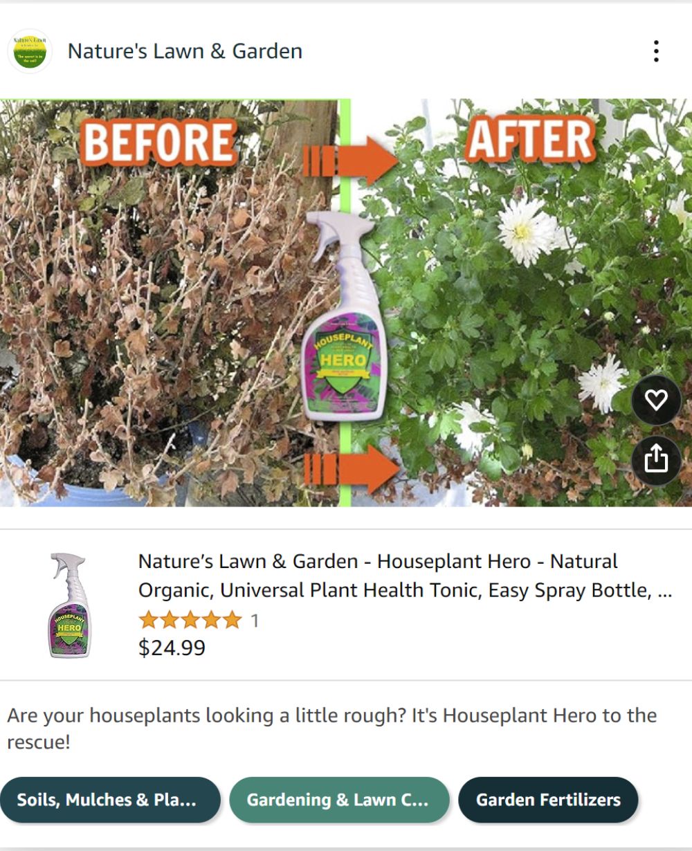 Amazon Posts Example - Nature's Lawn
